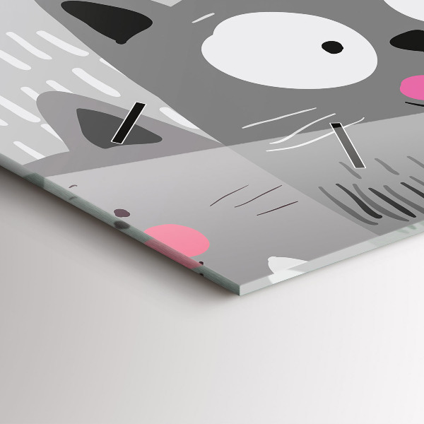 Horloge murale horizontale Motif avec des chats