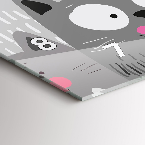 Horloge murale horizontale Motif avec des chats