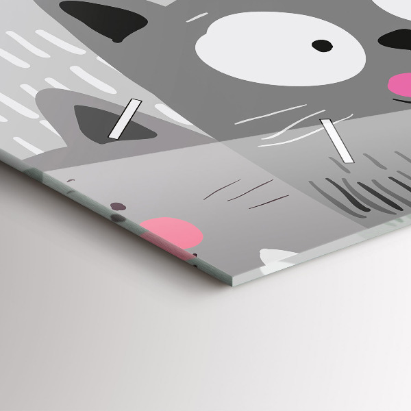Horloge murale horizontale Motif avec des chats