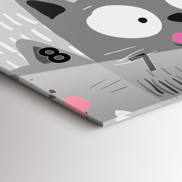 Horloge murale horizontale Motif avec des chats