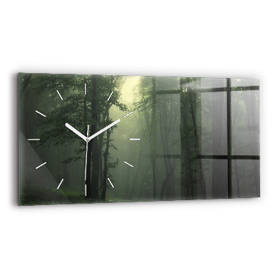 Horloge rectangulaire horizontale Forêt brumeuse le matin