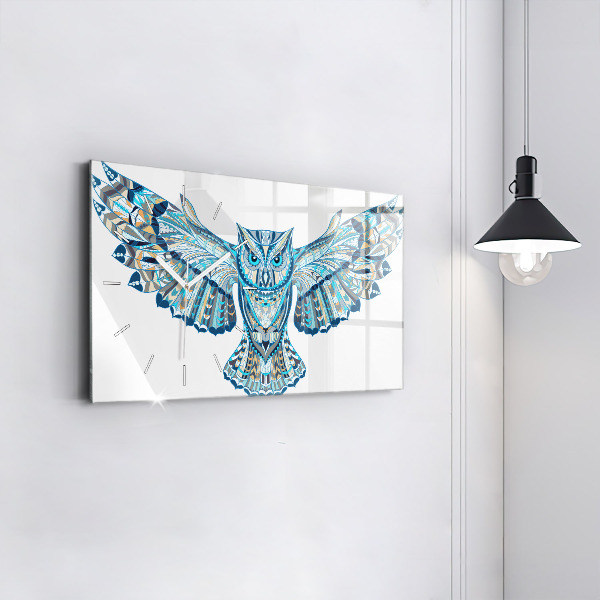 Horloge murale horizontale Chouette en vol