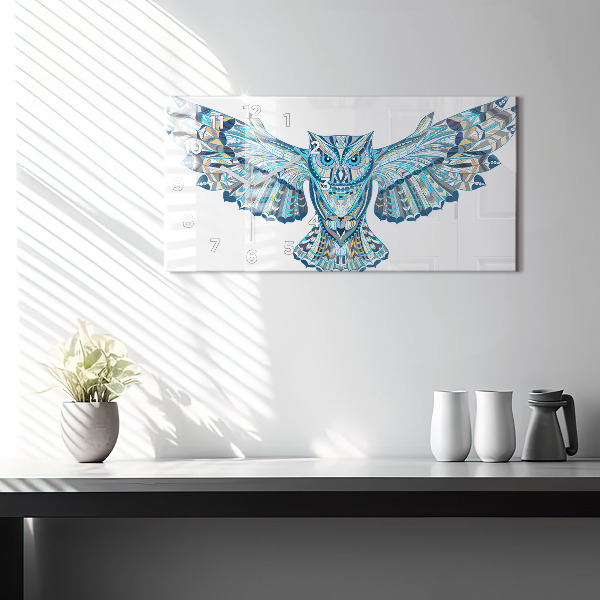 Horloge murale horizontale Chouette en vol