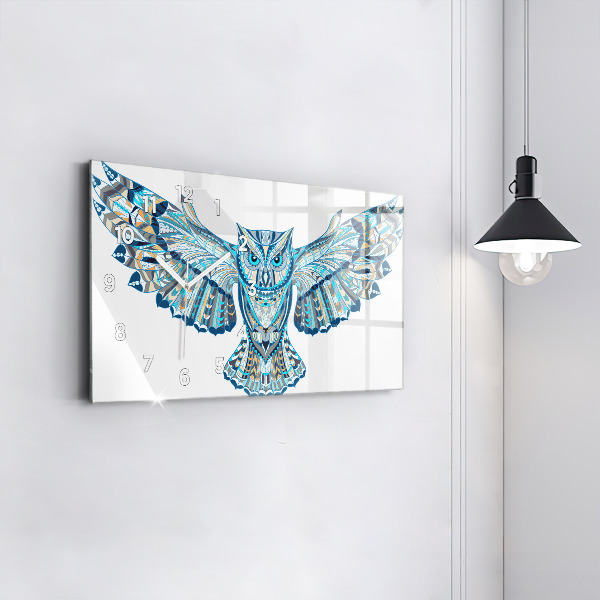 Horloge murale horizontale Chouette en vol