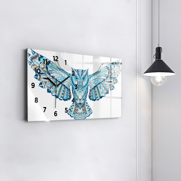 Horloge murale horizontale Chouette en vol