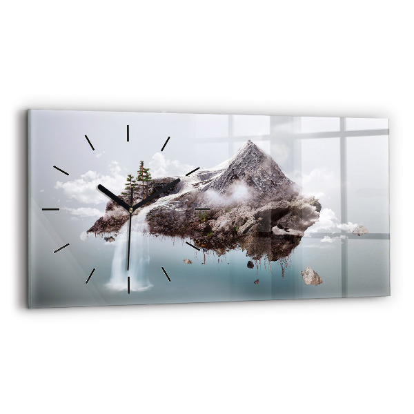 Horloge rectangulaire horizontale 'Cascade de l''île volante'