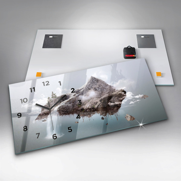Horloge rectangulaire horizontale 'Cascade de l''île volante'