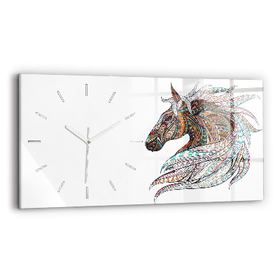 Horloge murale horizontale Illustration de cheval