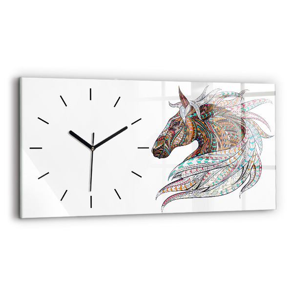 Horloge murale horizontale Illustration de cheval