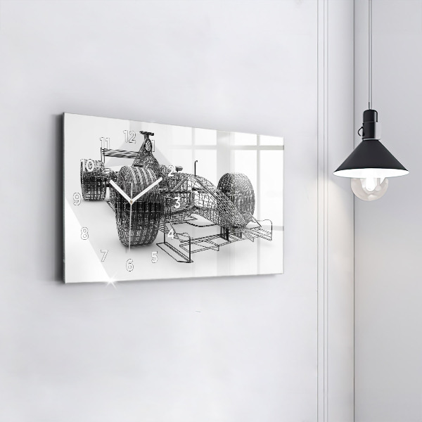 Horloge rectangulaire horizontale conception de voiture de F1