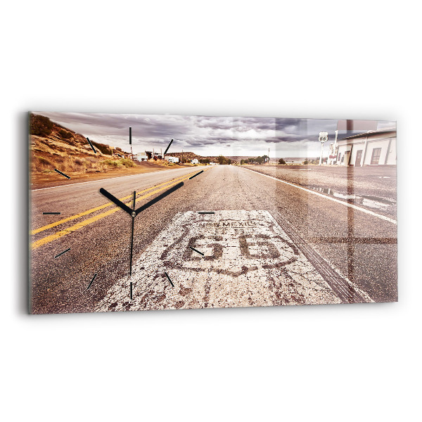 Horloge rectangulaire horizontale Route 66 États-Unis