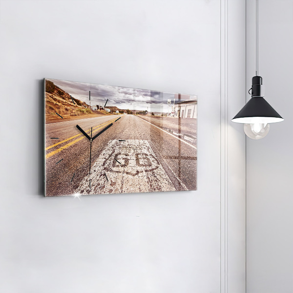 Horloge rectangulaire horizontale Route 66 États-Unis