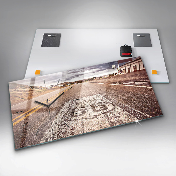Horloge rectangulaire horizontale Route 66 États-Unis