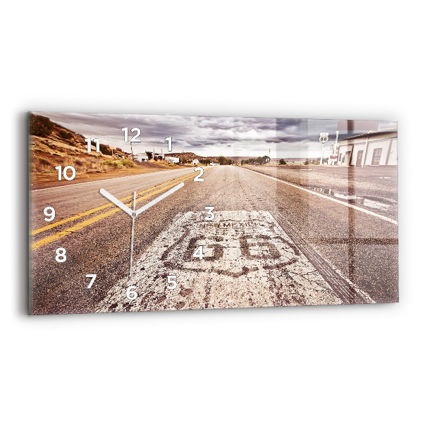 Horloge rectangulaire horizontale Route 66 États-Unis