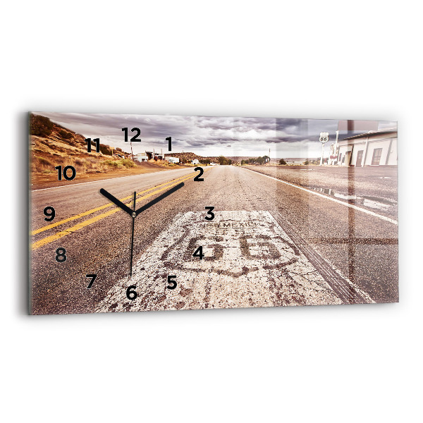 Horloge rectangulaire horizontale Route 66 États-Unis