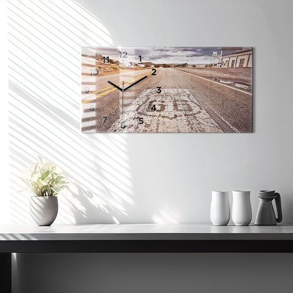 Horloge rectangulaire horizontale Route 66 États-Unis