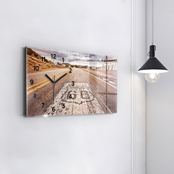 Horloge rectangulaire horizontale Route 66 États-Unis
