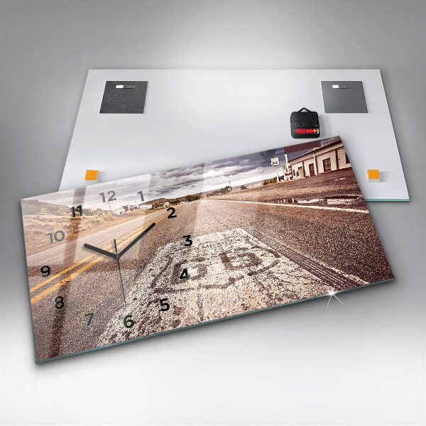 Horloge rectangulaire horizontale Route 66 États-Unis
