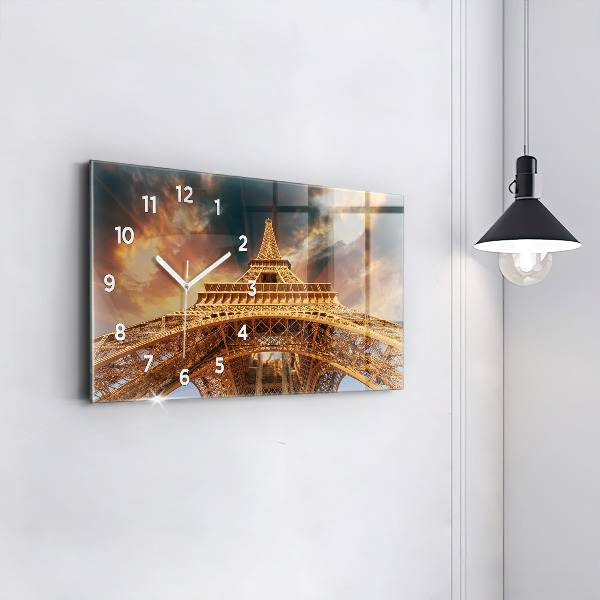 Horloge rectangulaire horizontale La Tour Eiffel au soleil