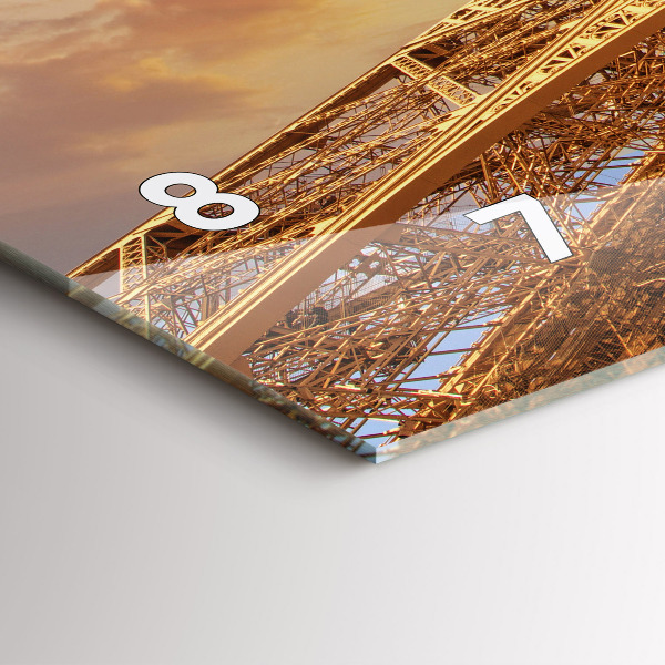Horloge rectangulaire horizontale La Tour Eiffel au soleil