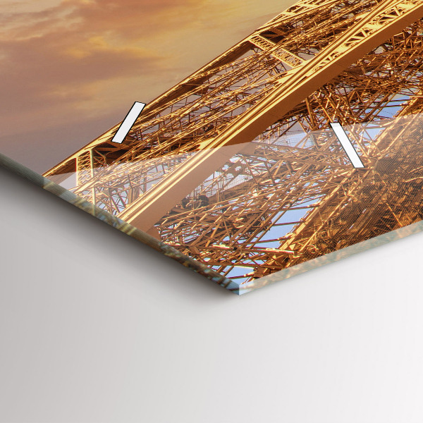 Horloge rectangulaire horizontale La Tour Eiffel au soleil