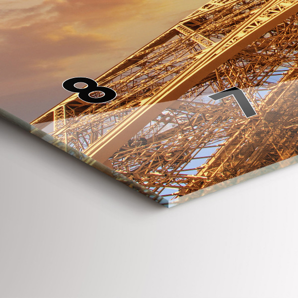 Horloge rectangulaire horizontale La Tour Eiffel au soleil