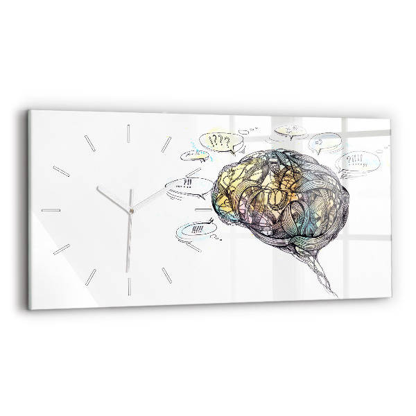 Horloge rectangulaire horizontale Représentation artistique du cerveau