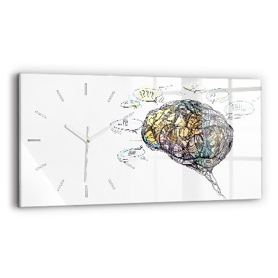 Horloge rectangulaire horizontale Représentation artistique du cerveau