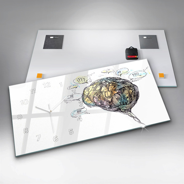 Horloge rectangulaire horizontale Représentation artistique du cerveau
