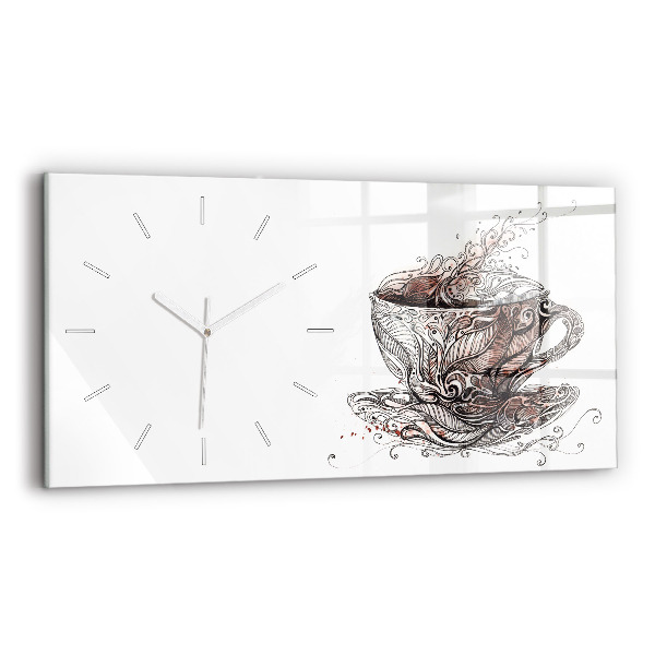 Horloge rectangulaire horizontale Tasse de café