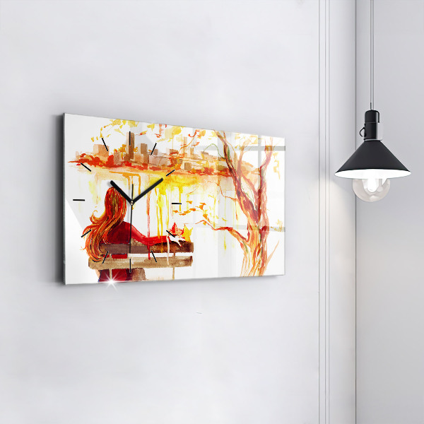 Horloge rectangulaire horizontale 'Paysage d''automne'