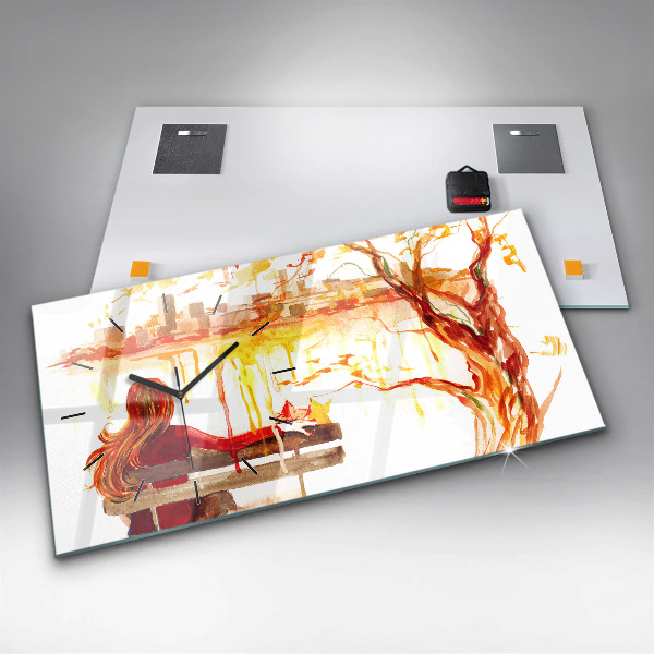 Horloge rectangulaire horizontale 'Paysage d''automne'