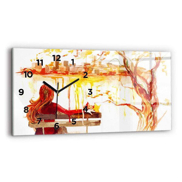 Horloge rectangulaire horizontale 'Paysage d''automne'