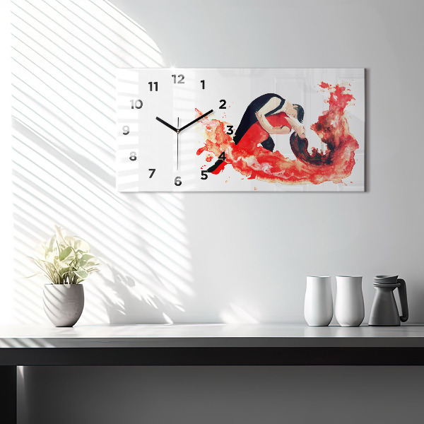 Horloge rectangulaire horizontale 'Un tango sensuel plein d''émotions'