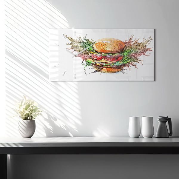 Horloge rectangulaire horizontale Cheeseburger XXL