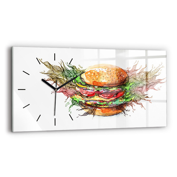 Horloge rectangulaire horizontale Cheeseburger XXL