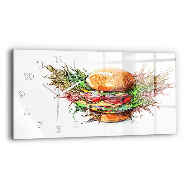 Horloge rectangulaire horizontale Cheeseburger XXL