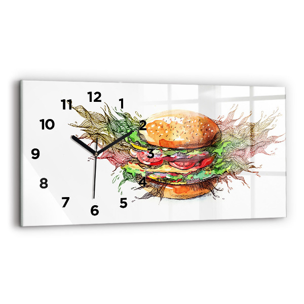 Horloge rectangulaire horizontale Cheeseburger XXL