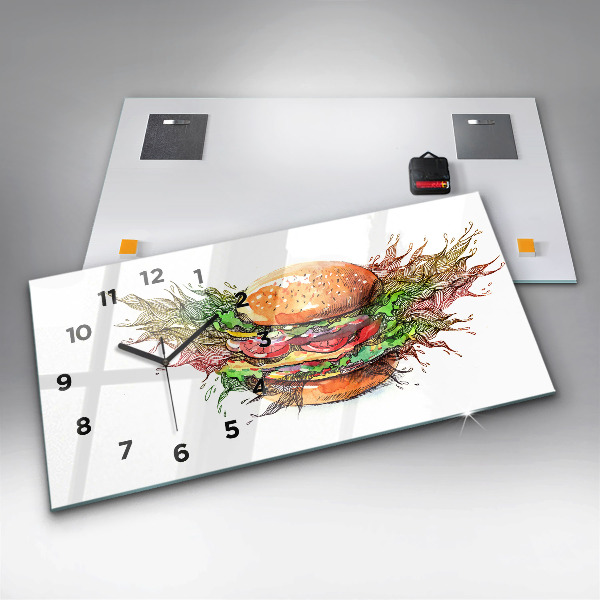 Horloge rectangulaire horizontale Cheeseburger XXL