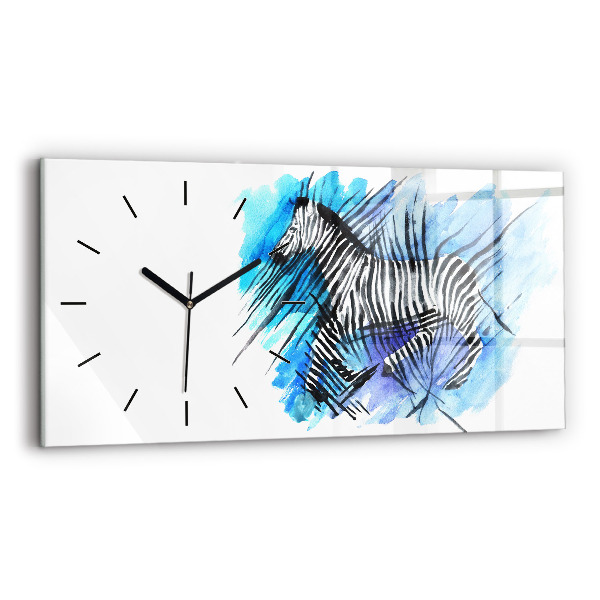 Horloge rectangulaire horizontale Zèbre peint