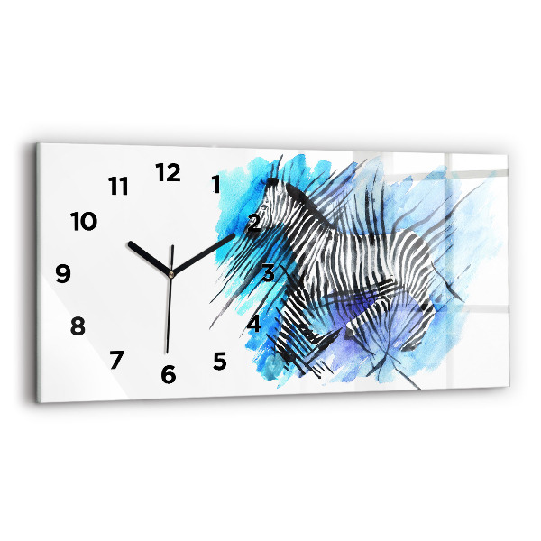 Horloge rectangulaire horizontale Zèbre peint