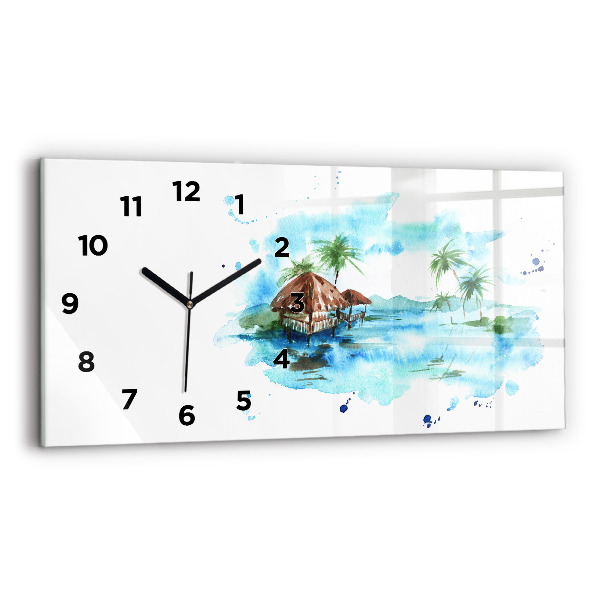 Horloge rectangulaire horizontale 'Photo d''une île déserte'