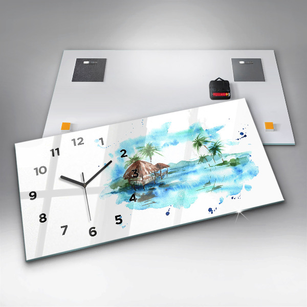 Horloge rectangulaire horizontale 'Photo d''une île déserte'