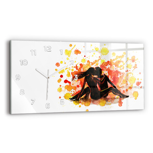 Horloge rectangulaire horizontale 'L''amour et un couple amoureux'