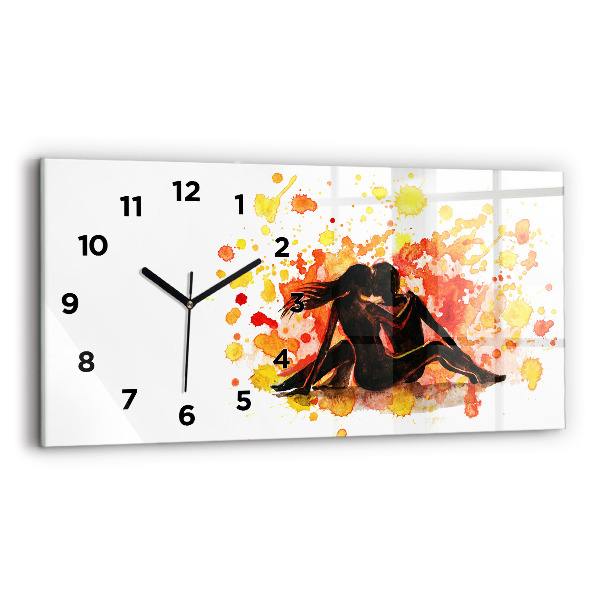 Horloge rectangulaire horizontale 'L''amour et un couple amoureux'