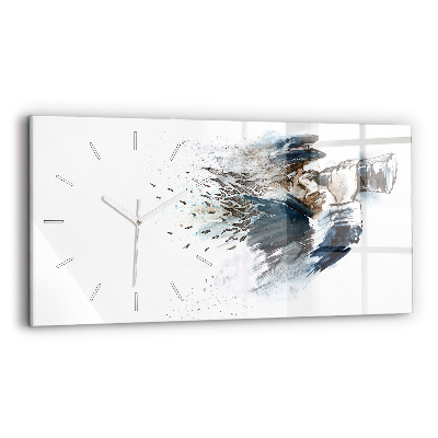 Horloge rectangulaire horizontale Capitaine de navire avec des jumelles