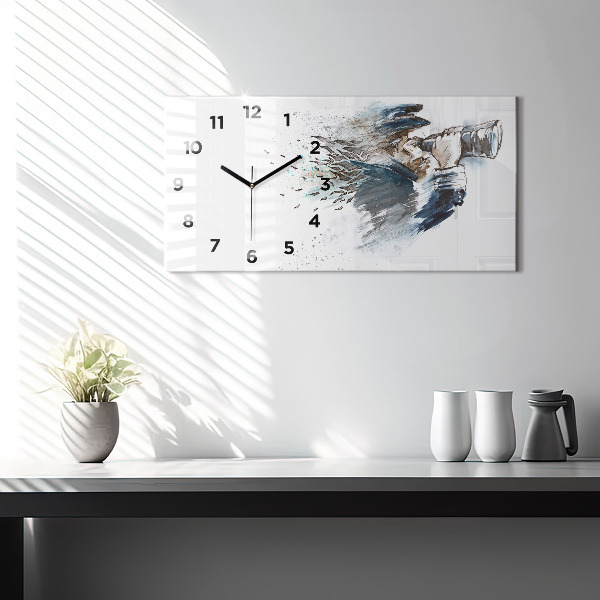 Horloge rectangulaire horizontale Capitaine de navire avec des jumelles
