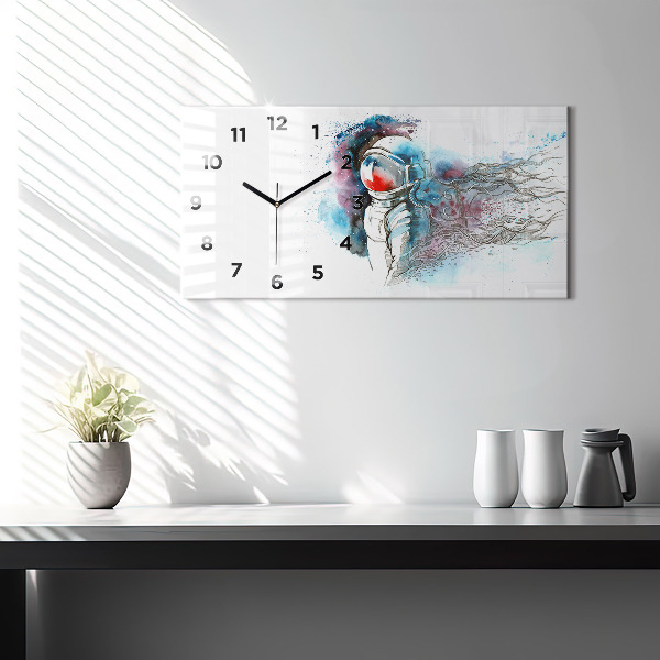 Horloge rectangulaire horizontale Abstraction des astronautes