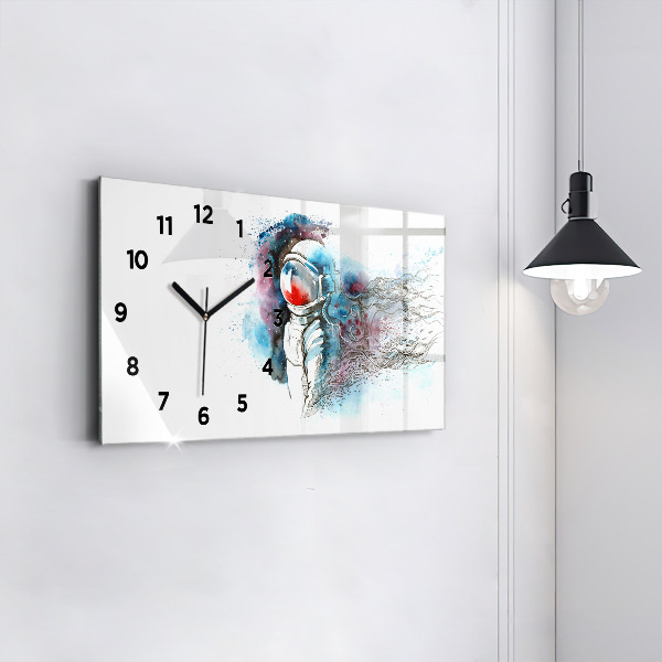 Horloge rectangulaire horizontale Abstraction des astronautes