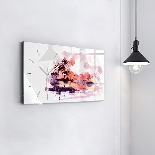 Horloge rectangulaire horizontale Paysage tropical